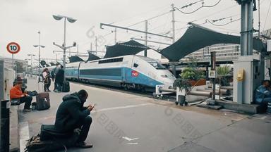 巴黎法国约法国高速列车高速度法国火车火车站里昂站巴黎法国